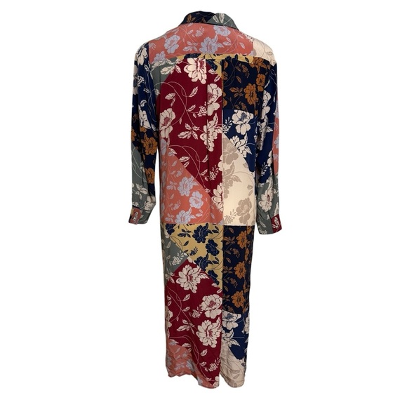 Johnny Was silk Jade Collection Floral Patchwork Long Sleeve Maxi Dress small - Picture 2 of 5